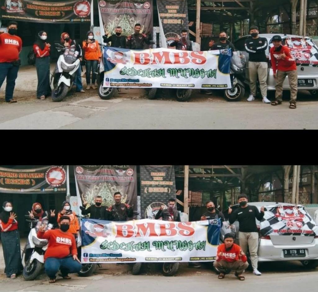 Kegiatan Sosial Klub Motor BMBS (Baraya Max Bandung Selatan).* (FOTO: Dok BMBS) 