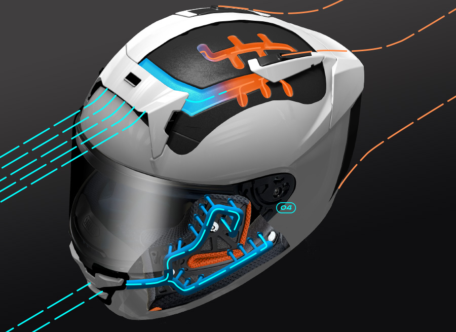 Lubang Ventilasi Helm terbaru Shoei X-SPR Pro.* (FOTO : Laman resmi shoei-europe) 